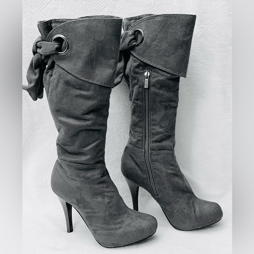 Anne Michelle Grommet Cuffed Stiletto Boots